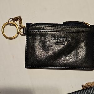 Margot Black Leather Keychain Pouch